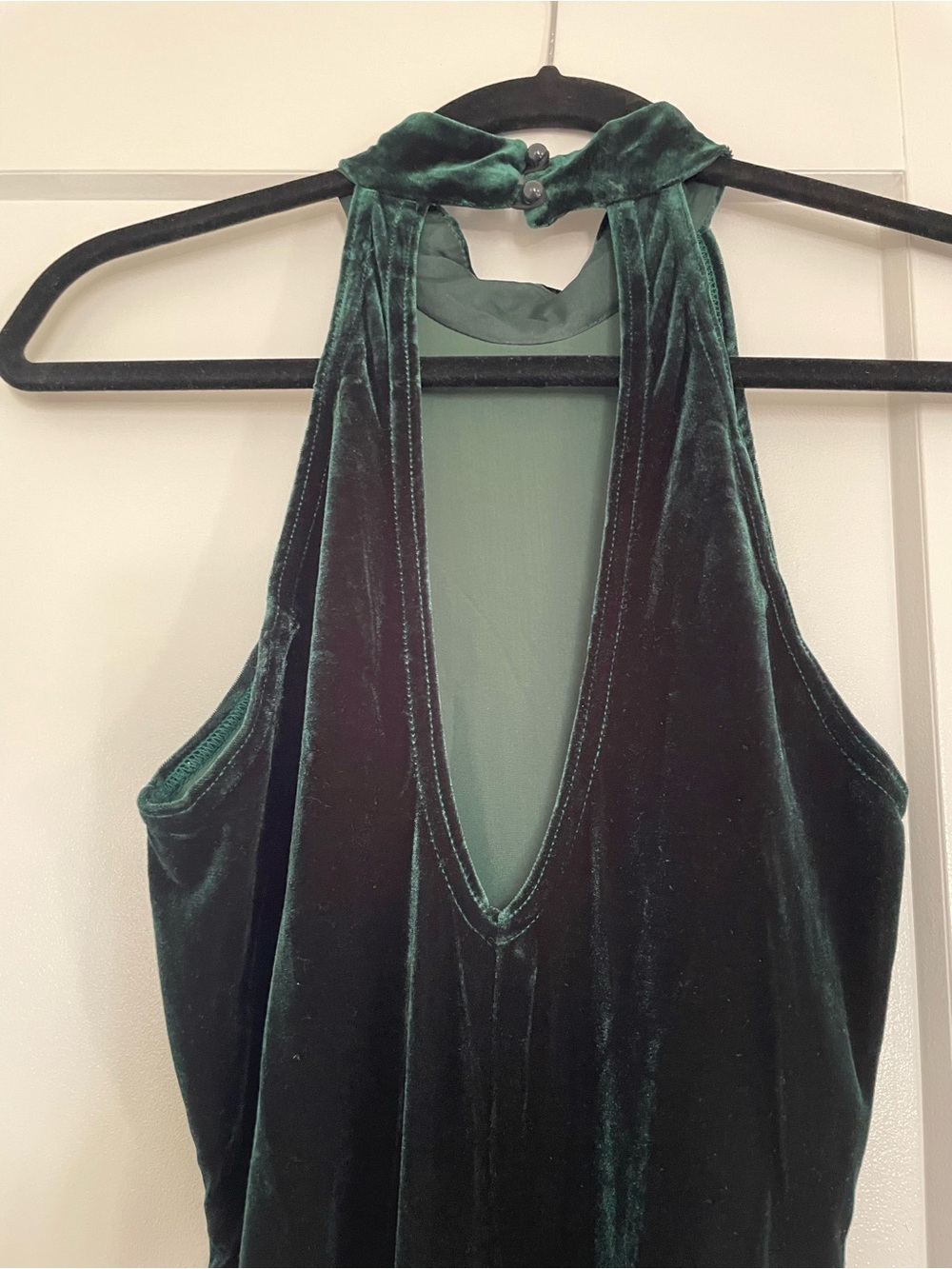 Sleeveless Velvet Maxi Dress in Dark Green - Picture 4 of 6